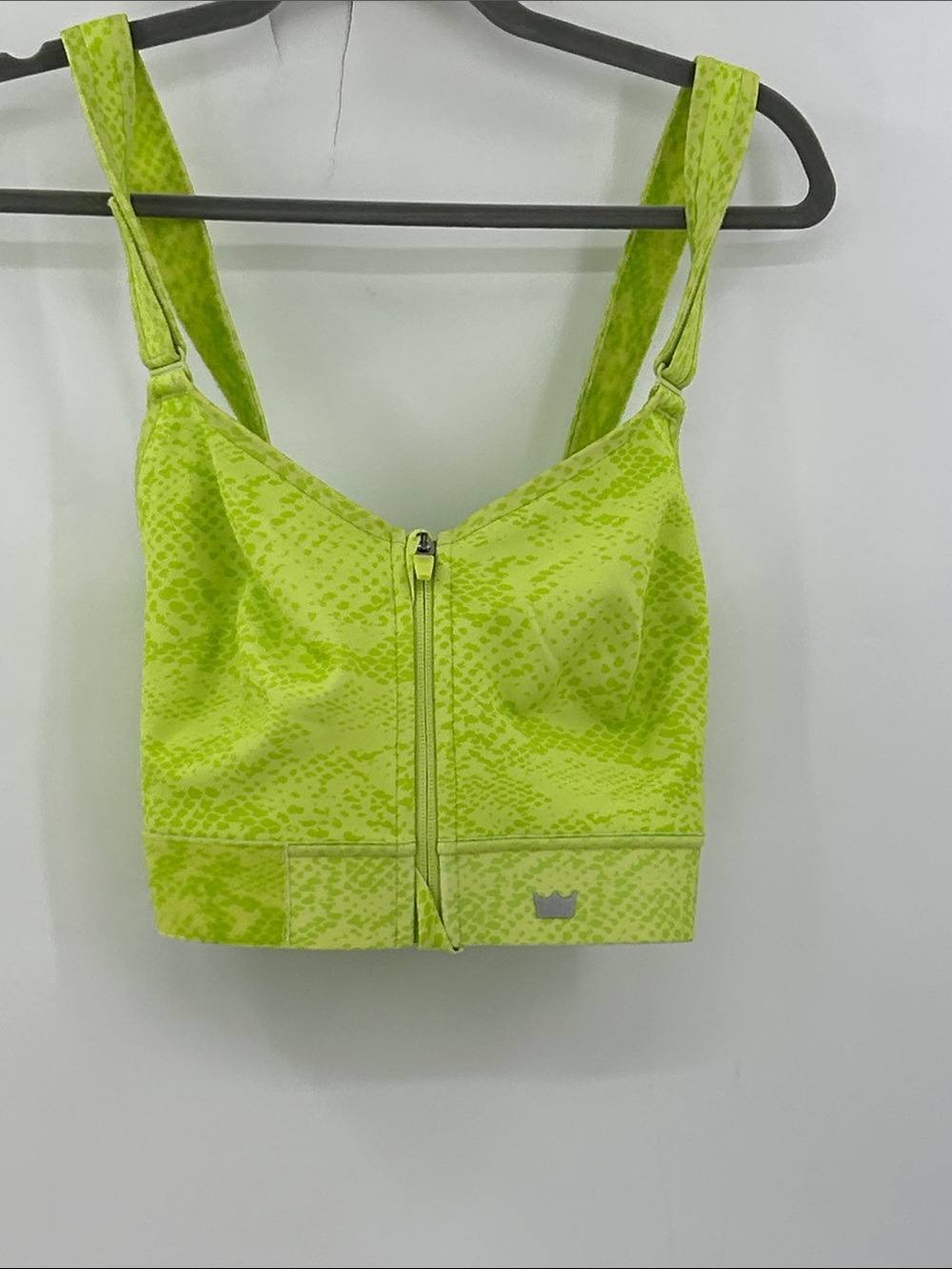 SHEFIT Ultimate Sports Bra Women Neon Yellow Zip Front High Impact Size 3 LUXE